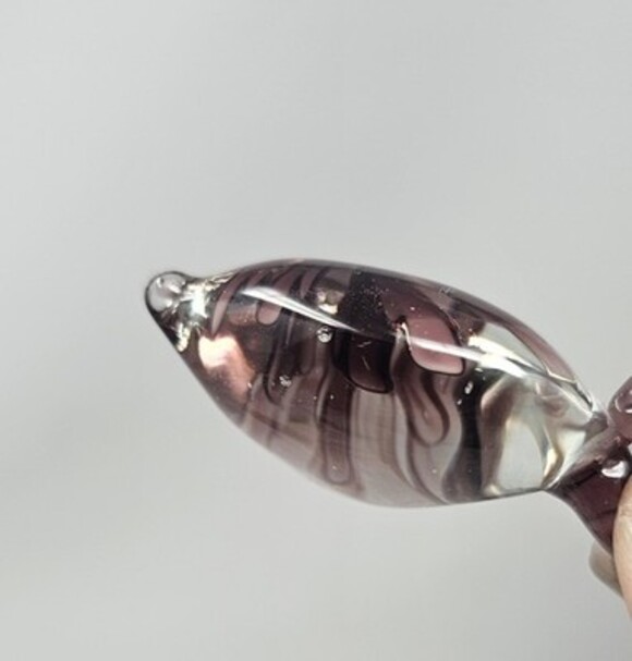 Hand Made Lamp Work Murano Art Glass Heart Floral Pendant Valentine Mother's Day - Picture 5 of 8